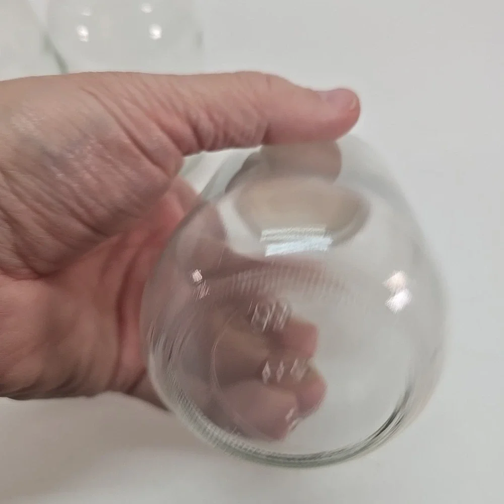 5 Pack 16 Oz Clear Glasd Jars with Plastic Lids Food Storage‎